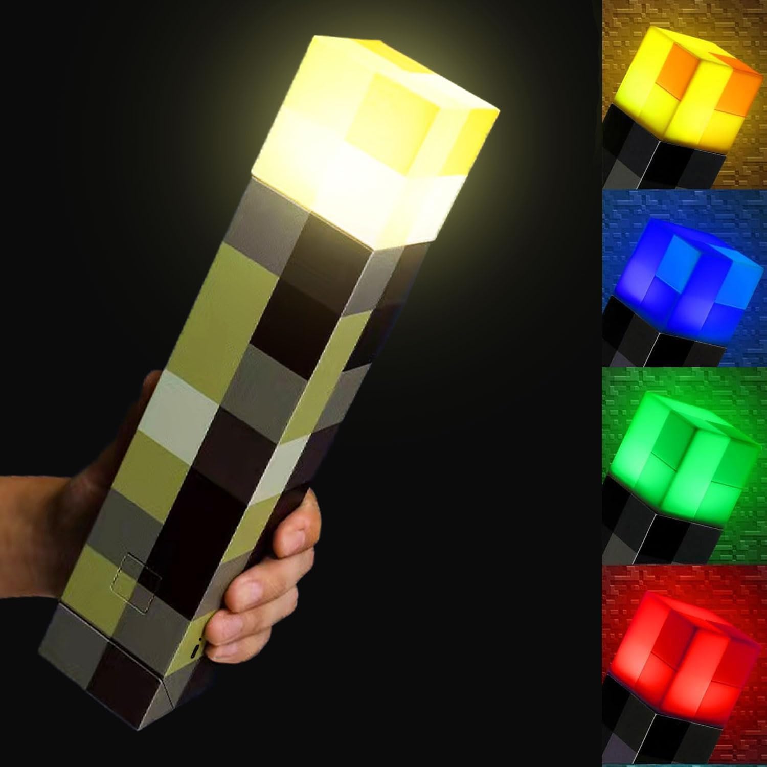 Ruioomeep Craft - Lampada da parete, lampada da parete, a forma di torcia, 28 cm, lampade da notte ricaricabili, artigianato, illuminazione da parete, regalo per bambini, per cosplay, soggiorno, sala