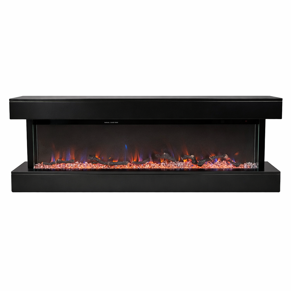 Tempo Style – kominek elektryczny ALARO ULTRA+ | Energooszczędny, wbudowany grzejnik ścienny z pilotem, timerem i akcesoriami (czarny, 152 cm)