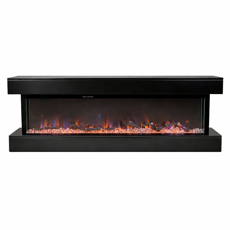 Tempo Style – kominek elektryczny ALARO ULTRA+ | Energooszczędny, wbudowany grzejnik ścienny z pilotem, timerem i akcesoriami (czarny, 152 cm)