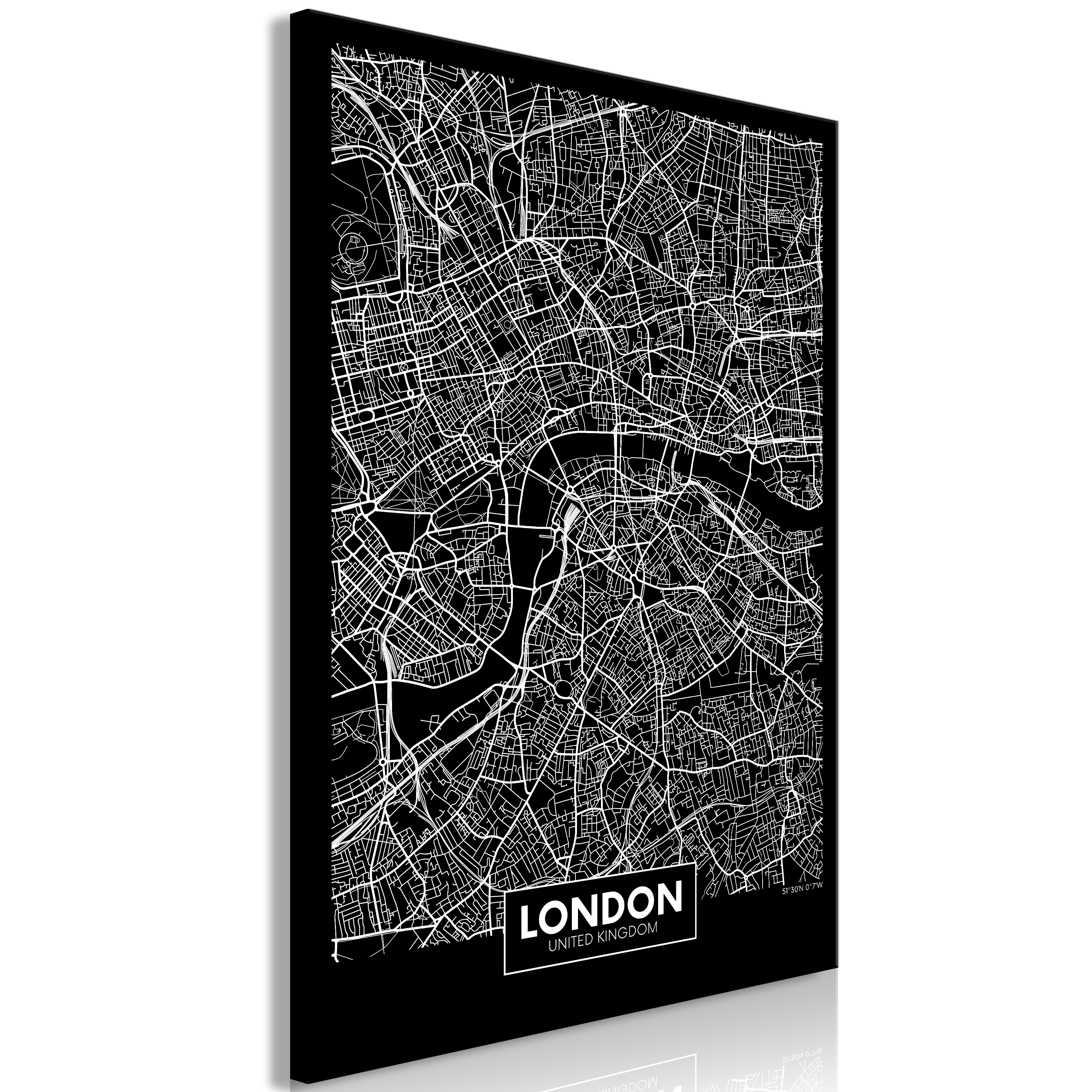 Quadro - Dark Map of London (1 Part) Vertical - 80x120 | Leroy Merlin