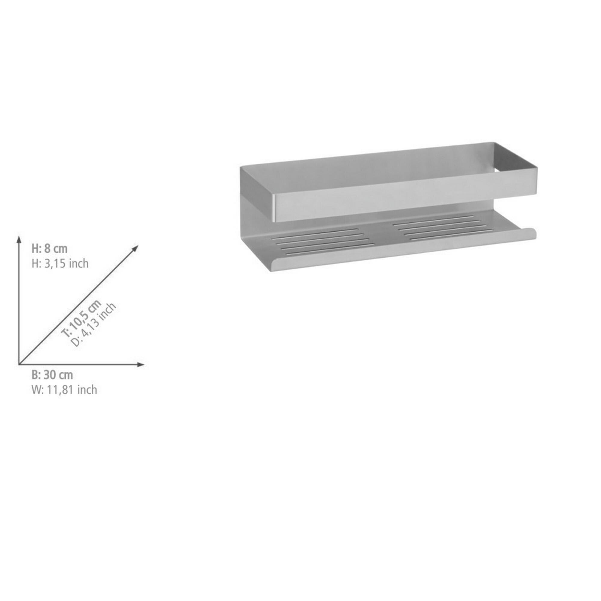 Étagère de salle de bain en acier argenté Orea 30x10.5x8cm - 3