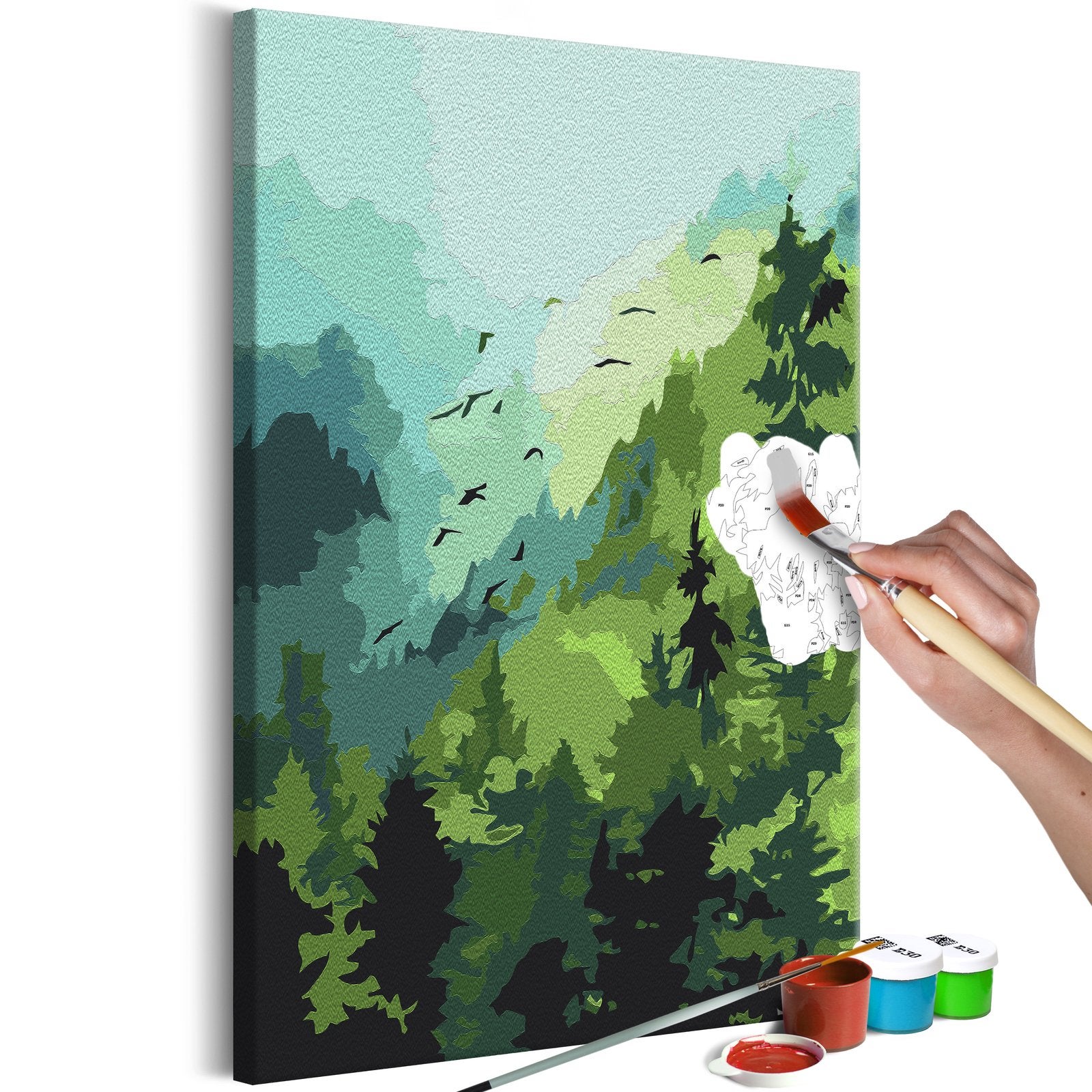 Peinture Par Numéros Montagne Mammut Kit Peinture Par Numéros Paysage Bergidylle - Grand Format A3 Complet Avec Peintures Et Pinceaux