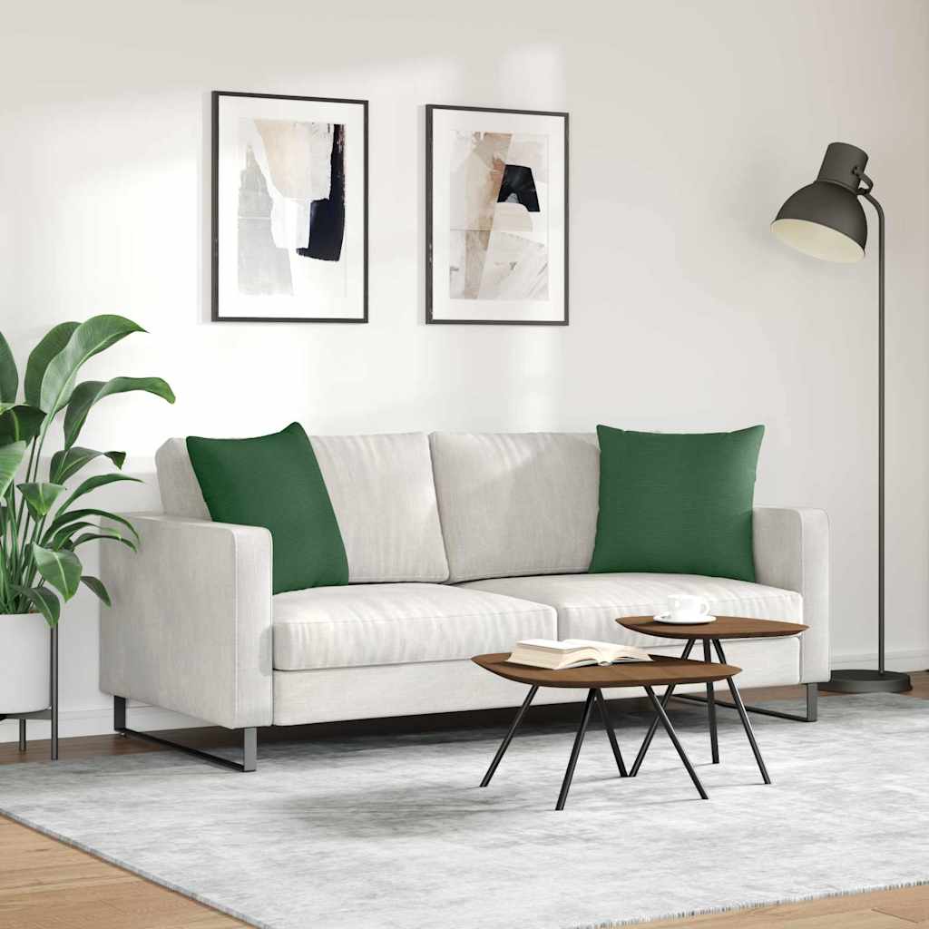 Coussins de canapé 2 pcs Vert foncé 50 x 50 cm vidaXL - 5