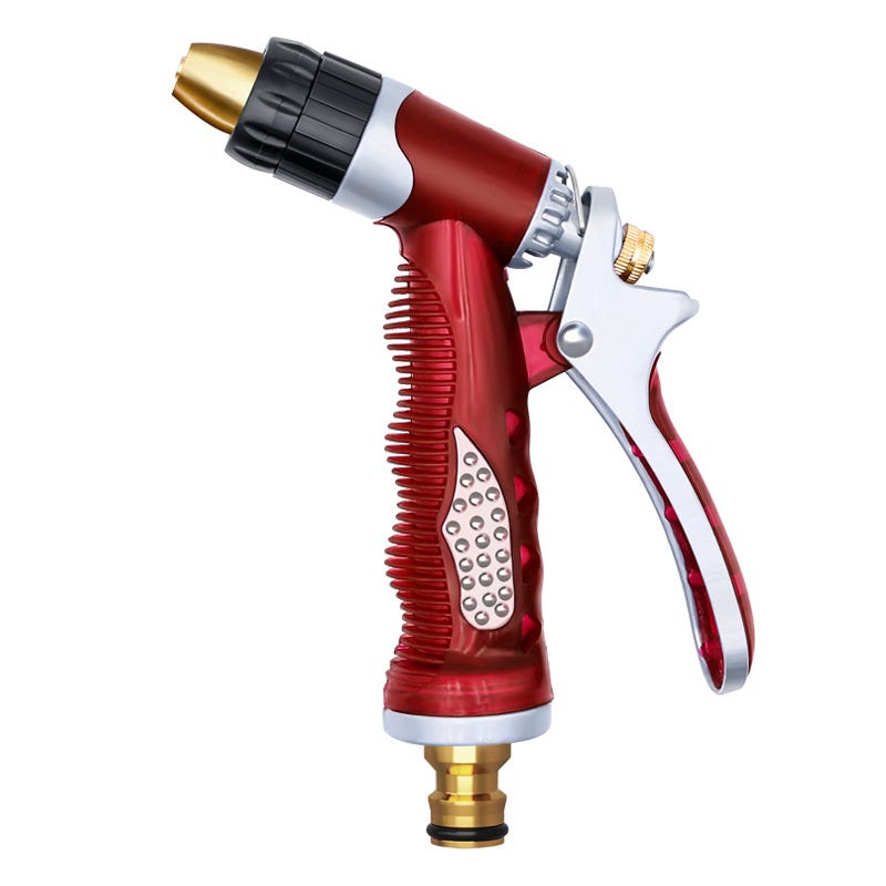 Pistolet D'Arrosage Métal Jardin Haute Pression 4 Modes - Tuyau Arrosage Avec Contrôle Pouce Et Vanne On/Off Pour Voiture Pelouse