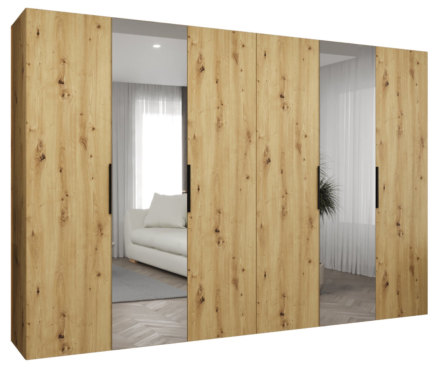 Szafa uchylna otwierana Marbella 2 300 x 52 x 202 cm artisan + u. czarny Abiks Meble