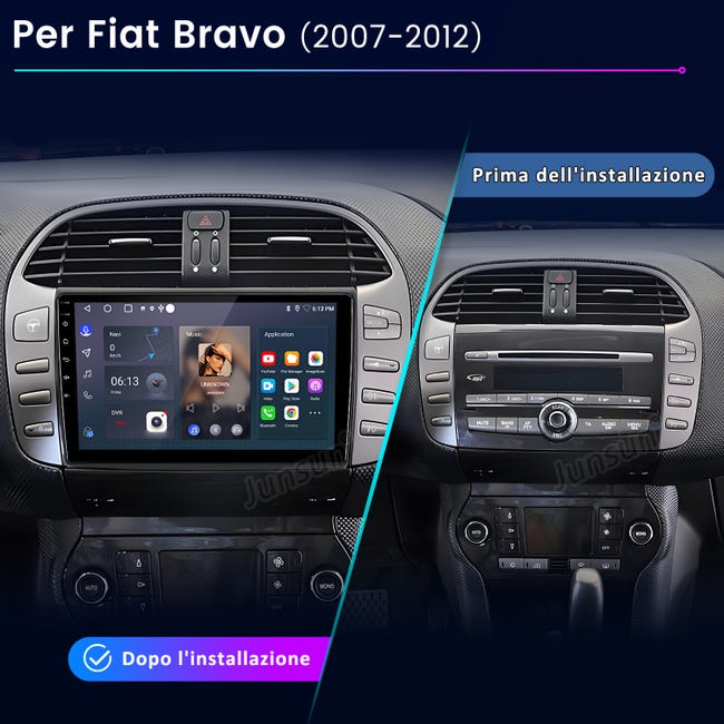 Autoradio 1 DIN Android 13 Con Touchscreen 10.1'' - Wireless CarPlay E Android Auto - GPS, Bluetooth, FM/RDS, Mirror Link - Include Telecamera Posteriore