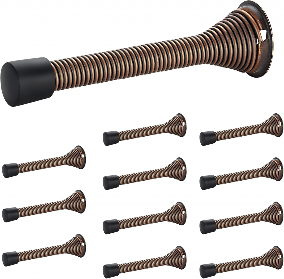 Butées de porte, lot de 12, bronze, à ressort, avec butée en caoutchouc ...