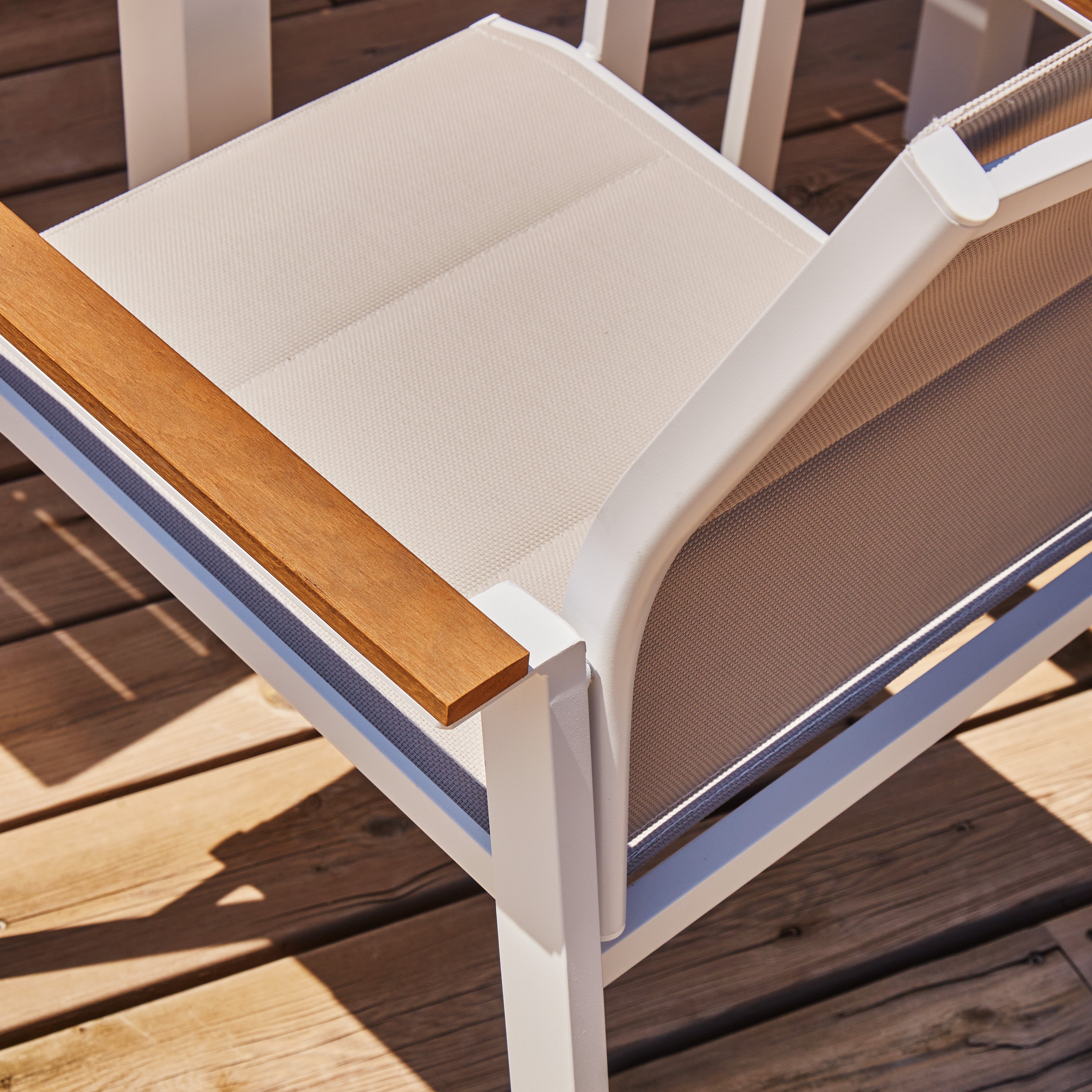 Chaise de jardin sans coussin OSAKA en Aluminium Blanc - 6