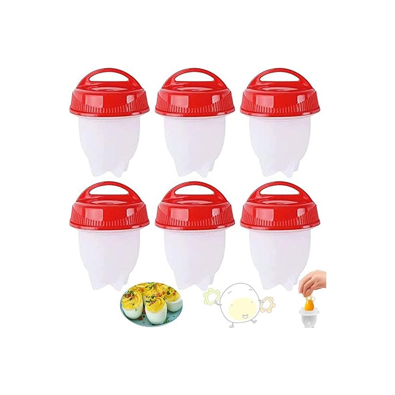 6-częściowy silikonowy pojemnik do gotowania jajek, nieprzywierający pojemnik do gotowania jajek, gotowanie jajek bez skorupki