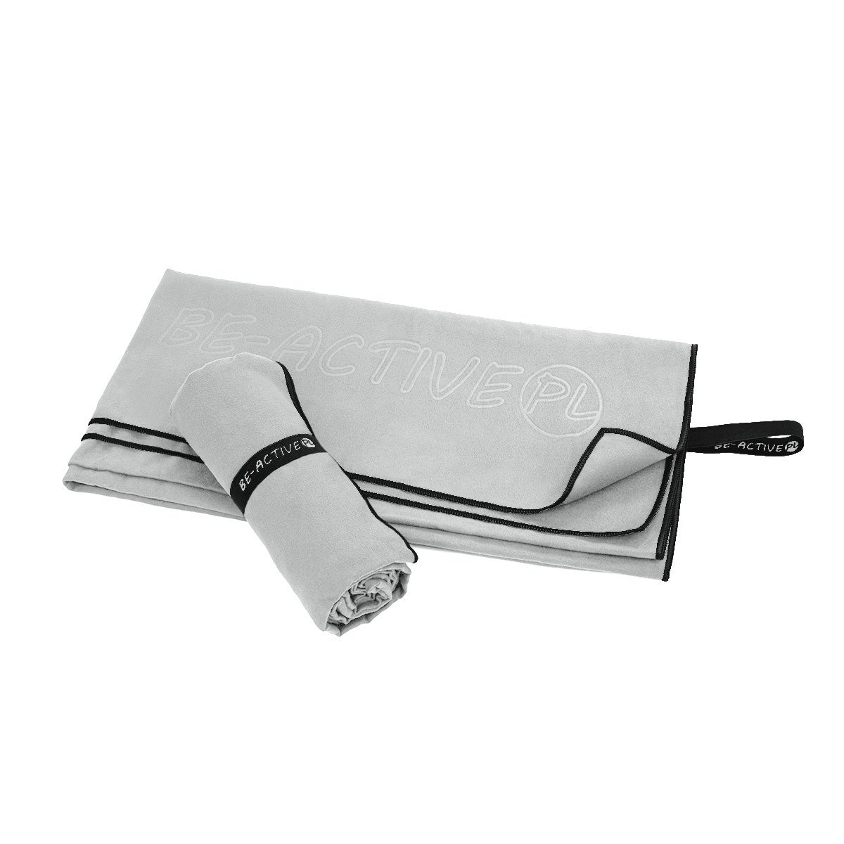 Ręcznik szybkoschnący z mikrofibry 130x80 cm, ręcznik kąpielowy, szaro-czarny Be-active.pl