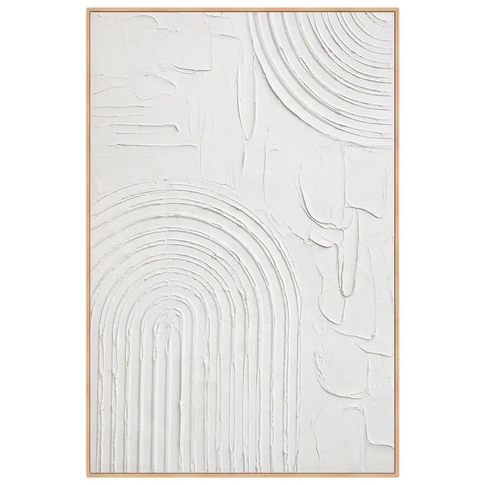 DekoArte - Tableau decoration murale salon avec relief HALO 90x60cm - Tableaux avec cadre couleur bois inclus - 2