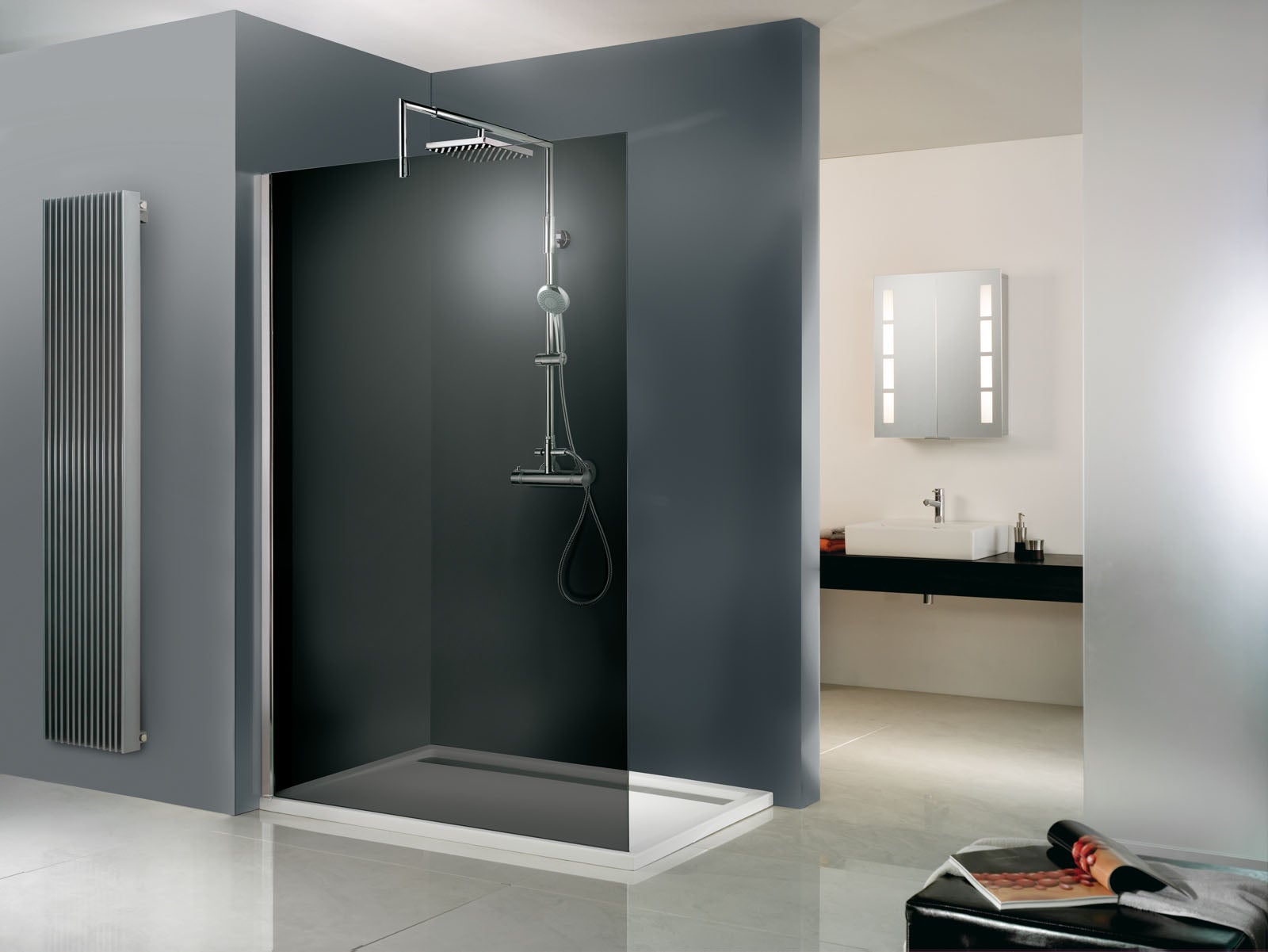 Schulte paroi de douche à l'italienne, 100x200 cm, montage réversible
