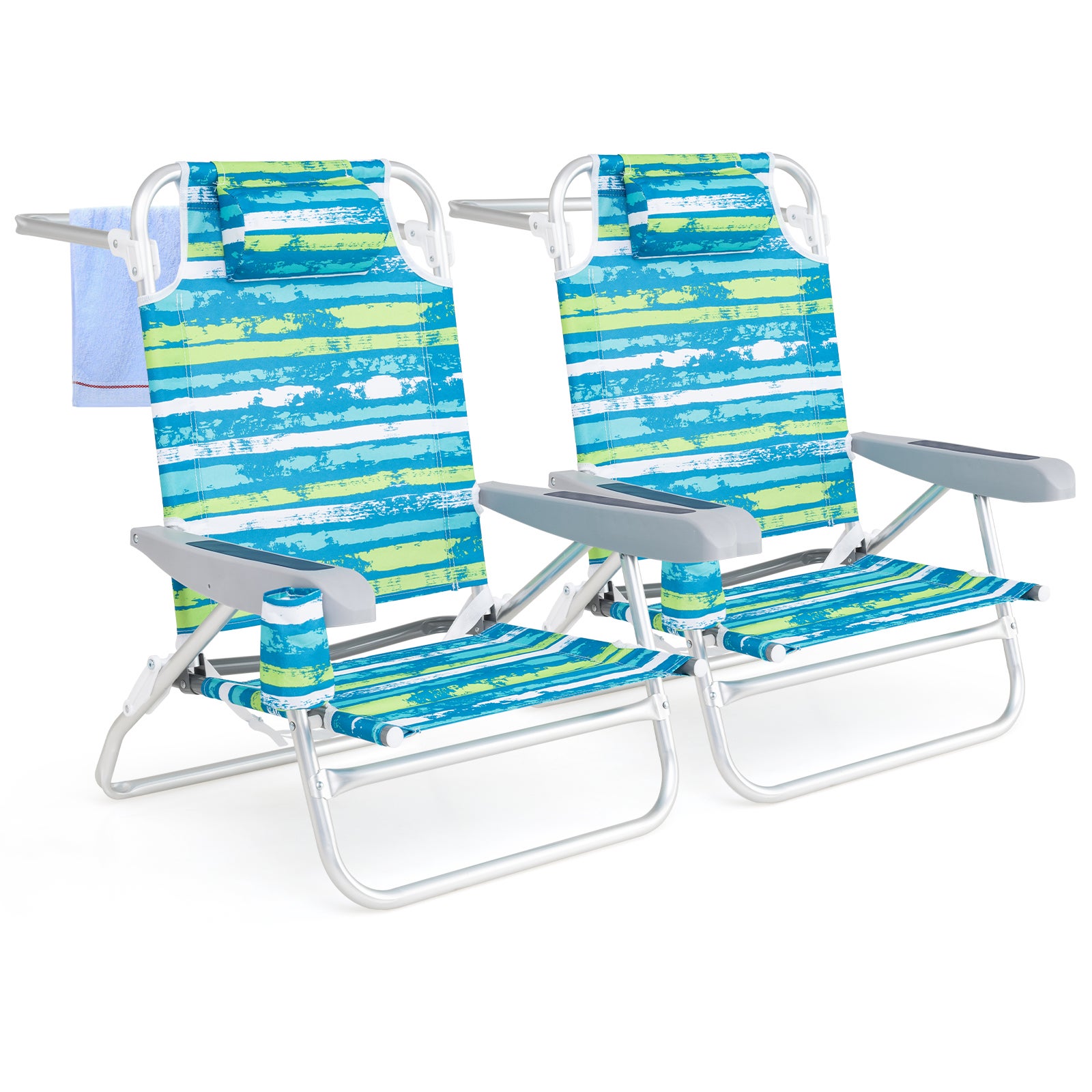 Chaise Pliante De Camping Avec Tablette Latérale – Porte-gobelet, Poche, Accoudoirs Rembourrés, 120 Kg Max
