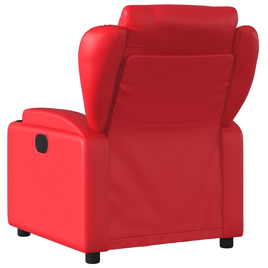 Maison Exclusive - Sillón de masaje reclinable eléctrico de cuero artificial rojo - 5