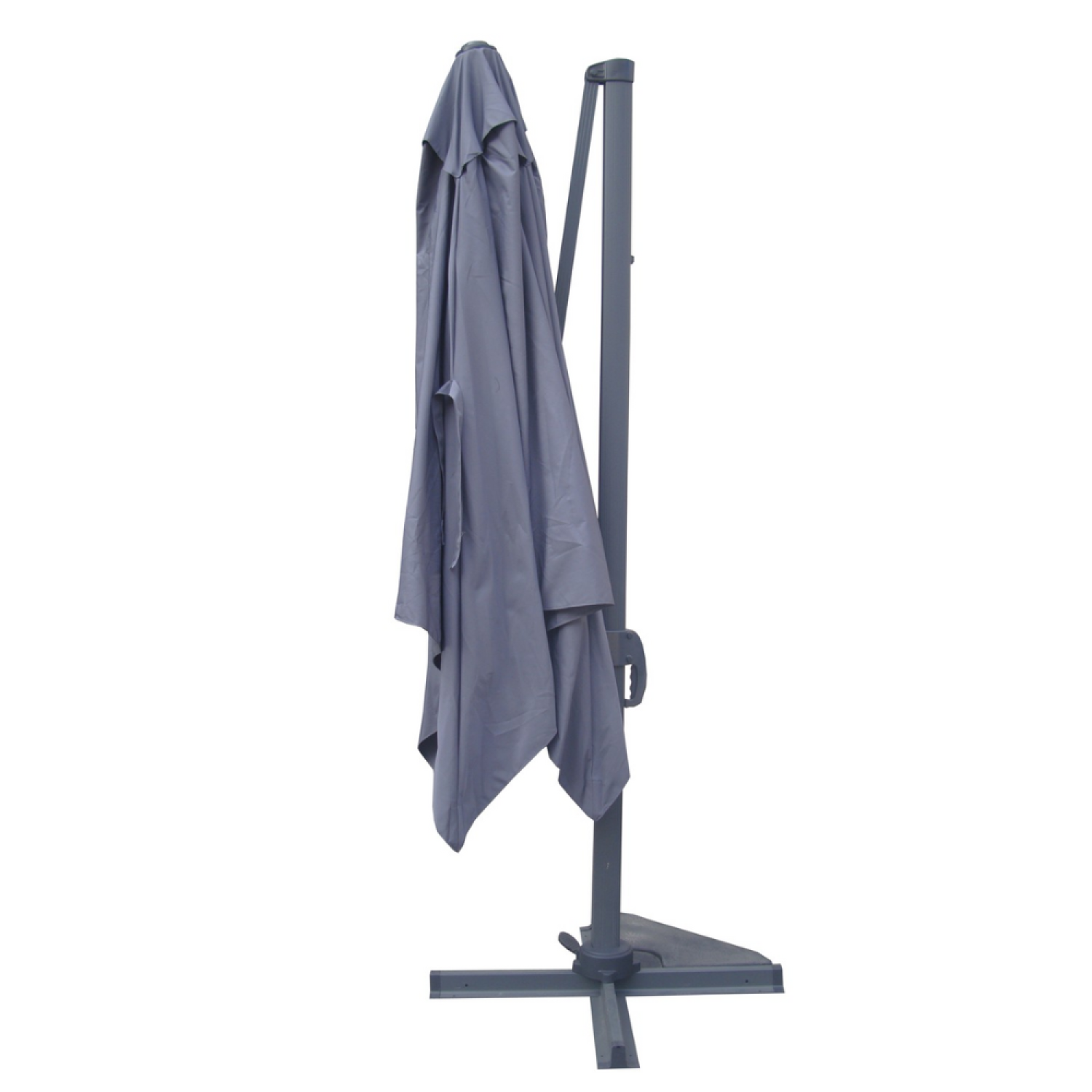 Parasol gris déporté carré 3 x 3 m rotatif à 360 PALATINO - 7