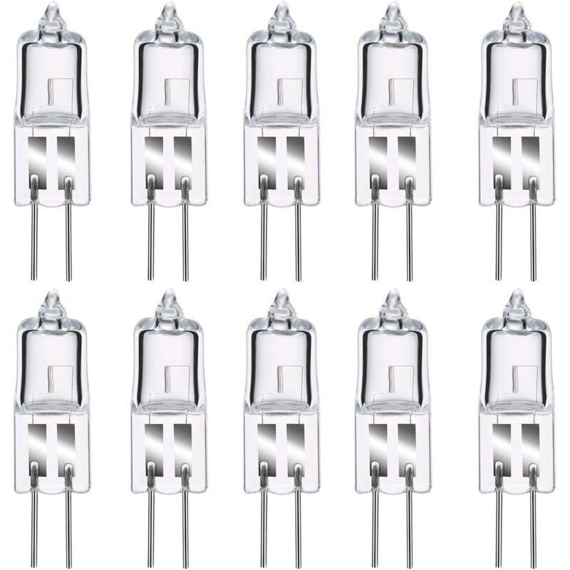 Becuri halogen G4 35W 12V, alb cald 2800K, capsulă transparentă reglabilă, 10 bucăți