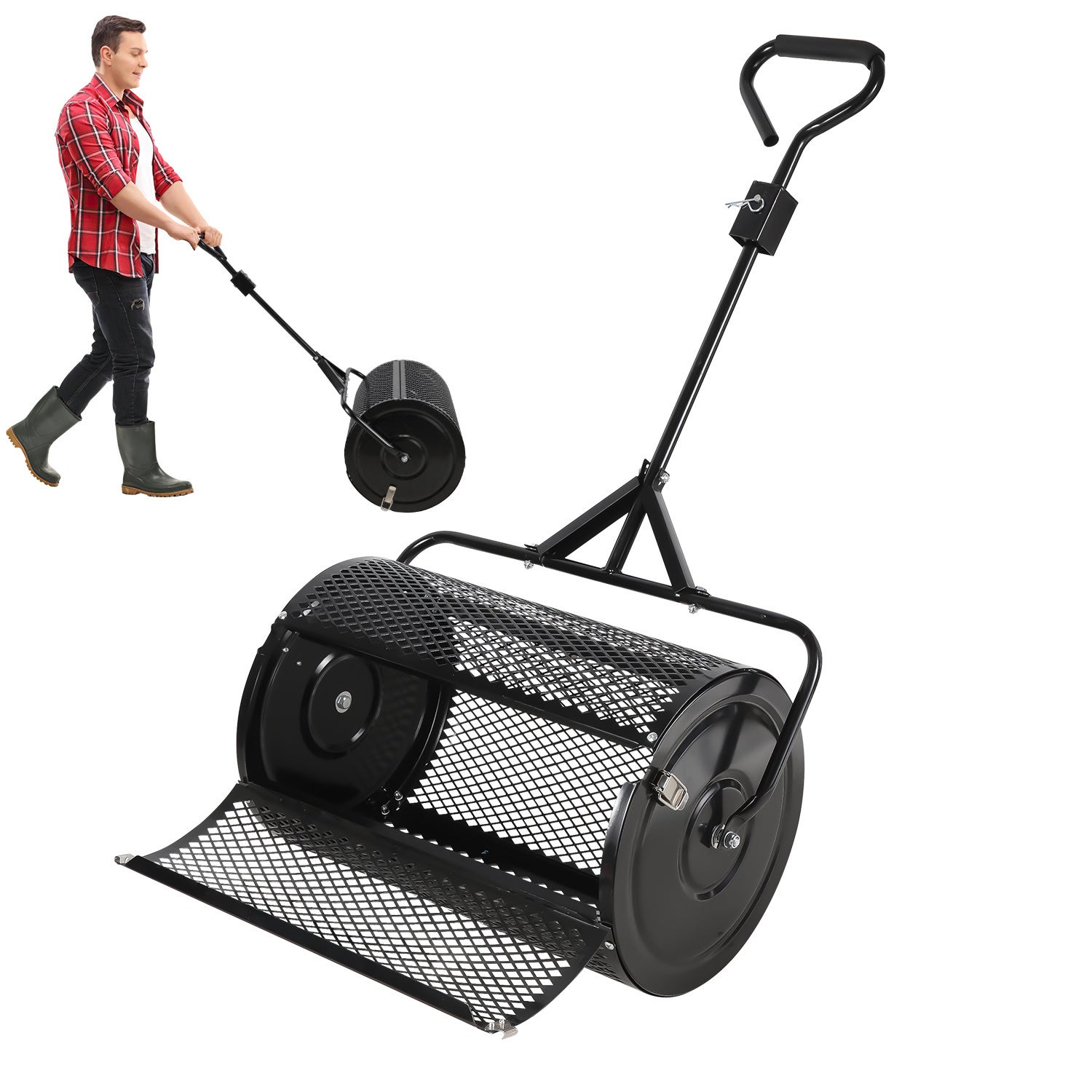 Épandeur à compost de 60 cm et 75 L pour pelouse et jardin. Grillage — free download