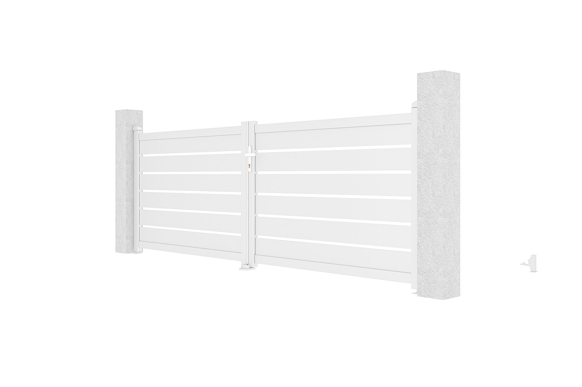 Portail battant 3,5m VOGEL H.120 aluminium blanc - 4