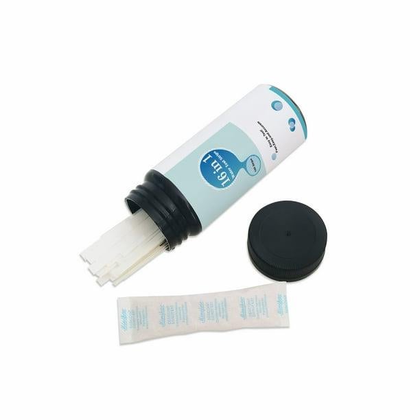 Kits d'analyse d'eau potable - 50 bandelettes - Kit d'analyse 16 en 1 pour eau de puits et eau potable - Bandelettes de test pour la dureté, le pH, le - 7