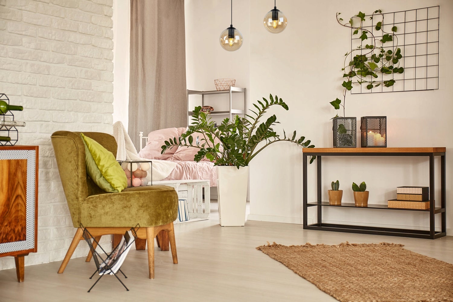 Lampa sufitowa wisząca Monako modern 2xE27 abażur kula miedziana Light Home LH - 4
