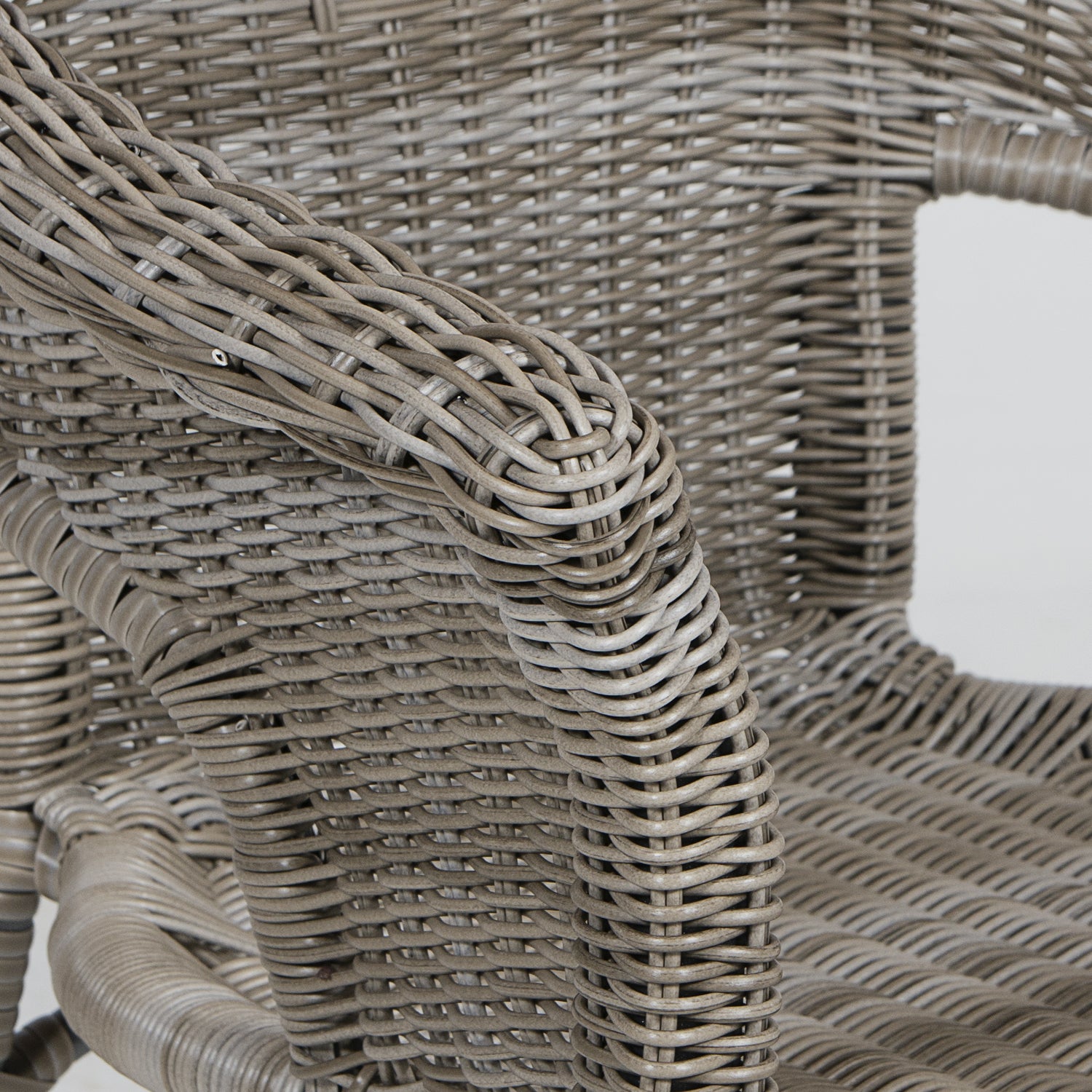 Sillón de jardín apilable de aluminio y ratán sintético gris de diseño rústico - 5