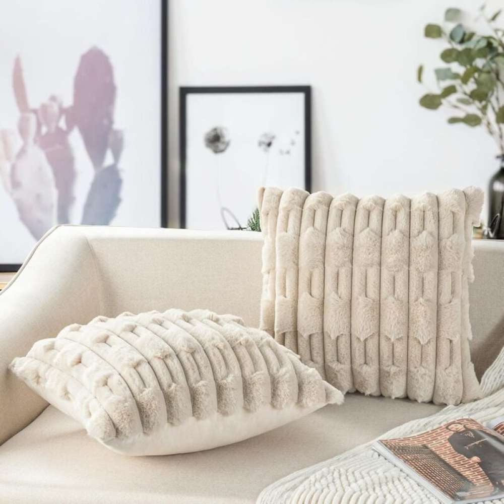 Set di fodere per cuscini beige 45x45, cuscino per divano in