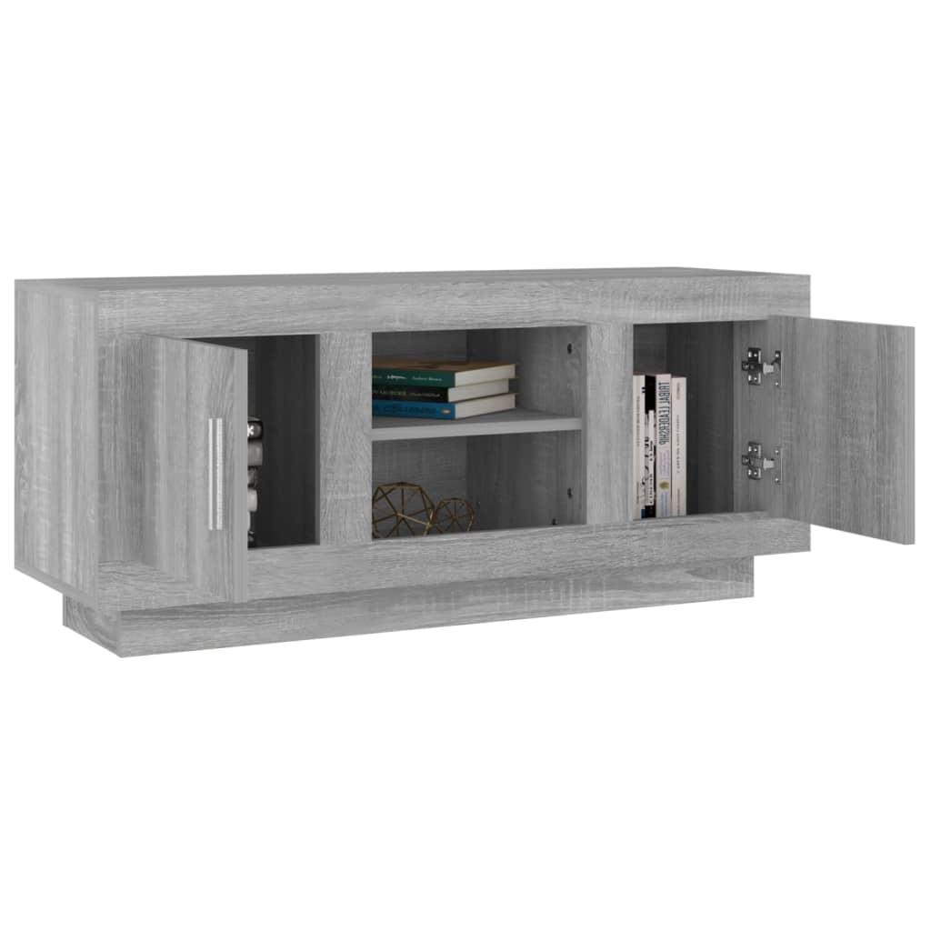 vidaXL Meuble TV sonoma gris 102x35x45 cm bois d'ingénierie - 8