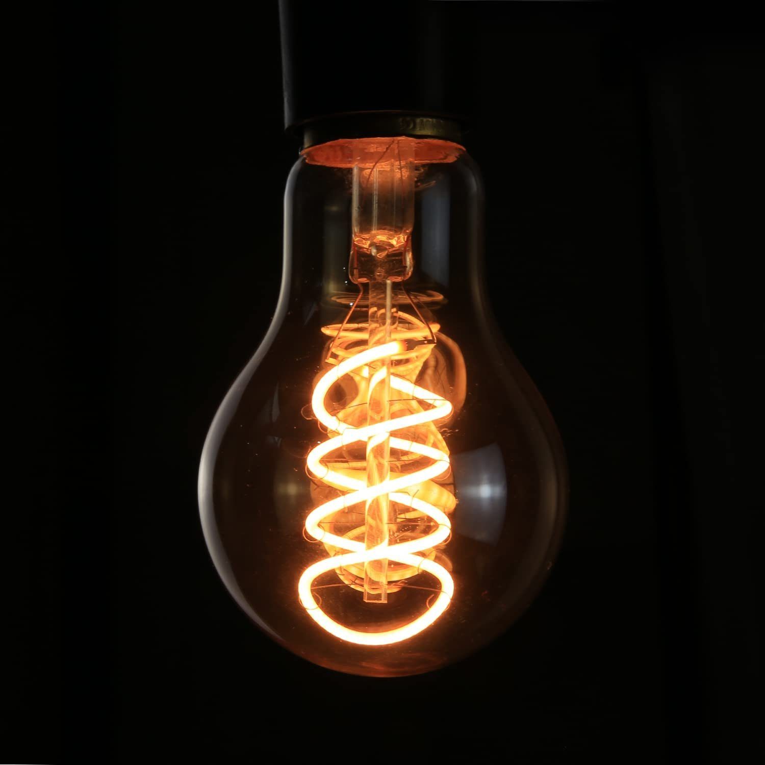 NETTLIFE Lot de 1 ampoules LED E27 vintage : ampoule à filament blanc chaud A60 2200K Edison rétro 4W décorative antique économie d'énergie éclairage - 9