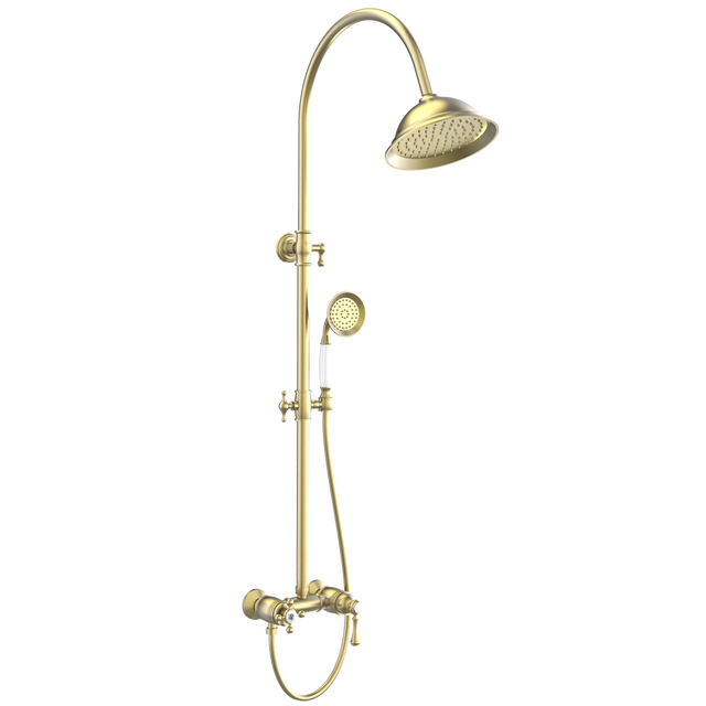 Colonna doccia meccanica Leeds retro in oro spazzolato
