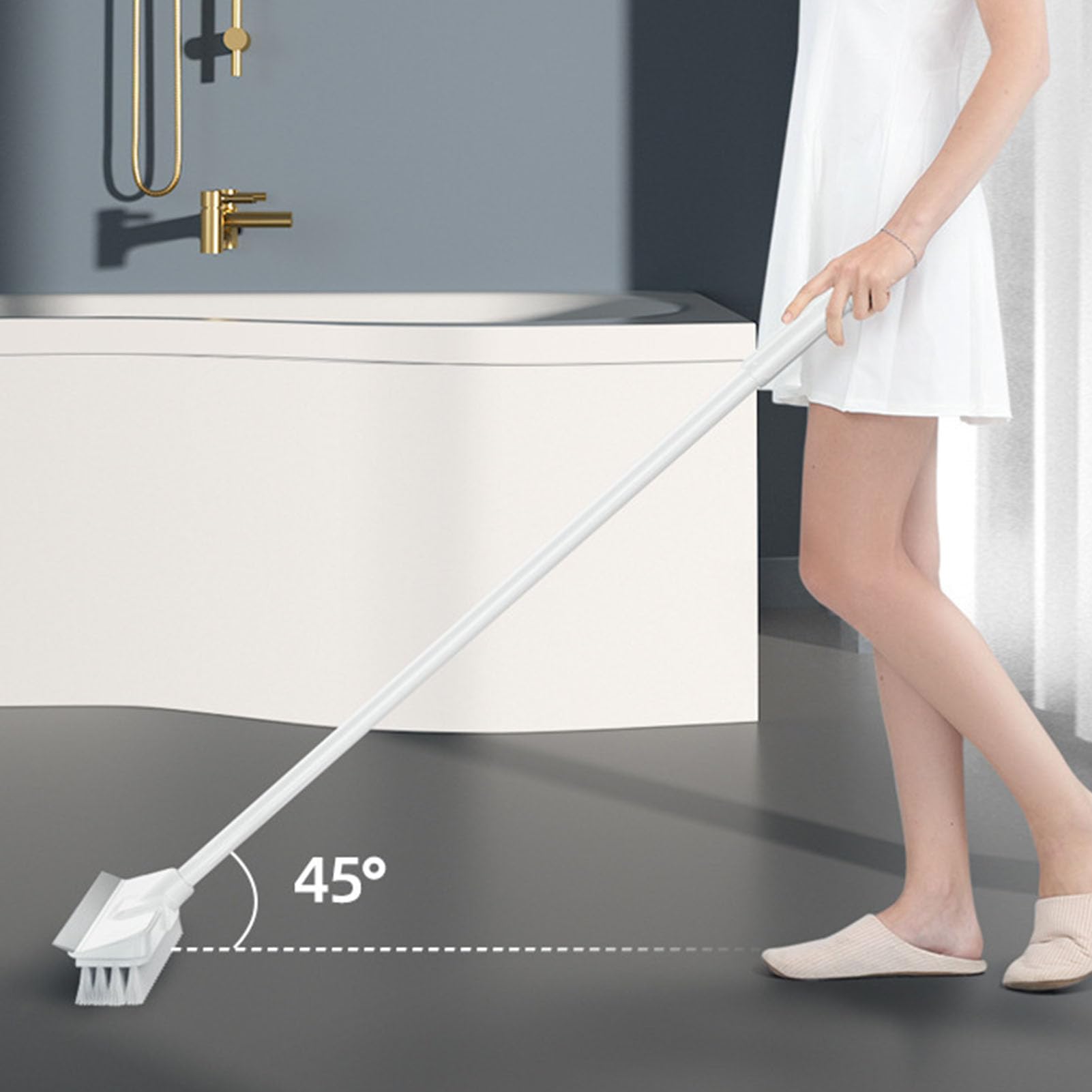 Brosse à récurer le sol, poils durs, brosse de nettoyage multifonctionnelle, nettoyant pour salle de bain - 2