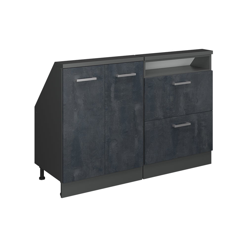 Vicco Szafka kuchenna na dach skośny R-Line, Czarny beton, 120 cm Zestaw 2 sztuk