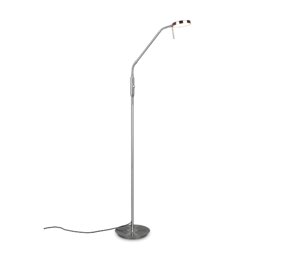 Lampa podłogowa stojąca Monza srebrna LED 12W 2300K - 4000K 1400lm wym: 145 x 25 x 50 cm metal Trio