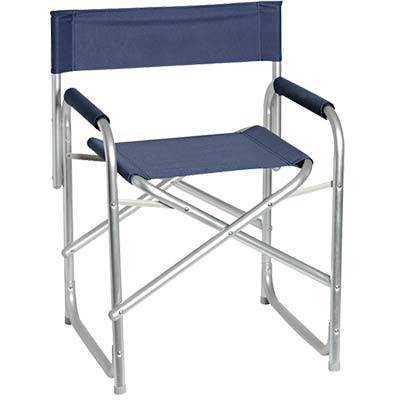 Sedia Regista In Alluminio E Tessuto Poliestere 600D - Blu, Per Esterni, Giardino E Terrazza