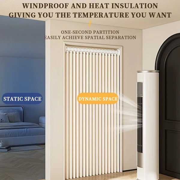 Rideau de porte pliant occultant 100W*200H, rideau de douche, adapté à l'armoire, rideau de porte pliant plissé, cloison de pièce intérieure - 3