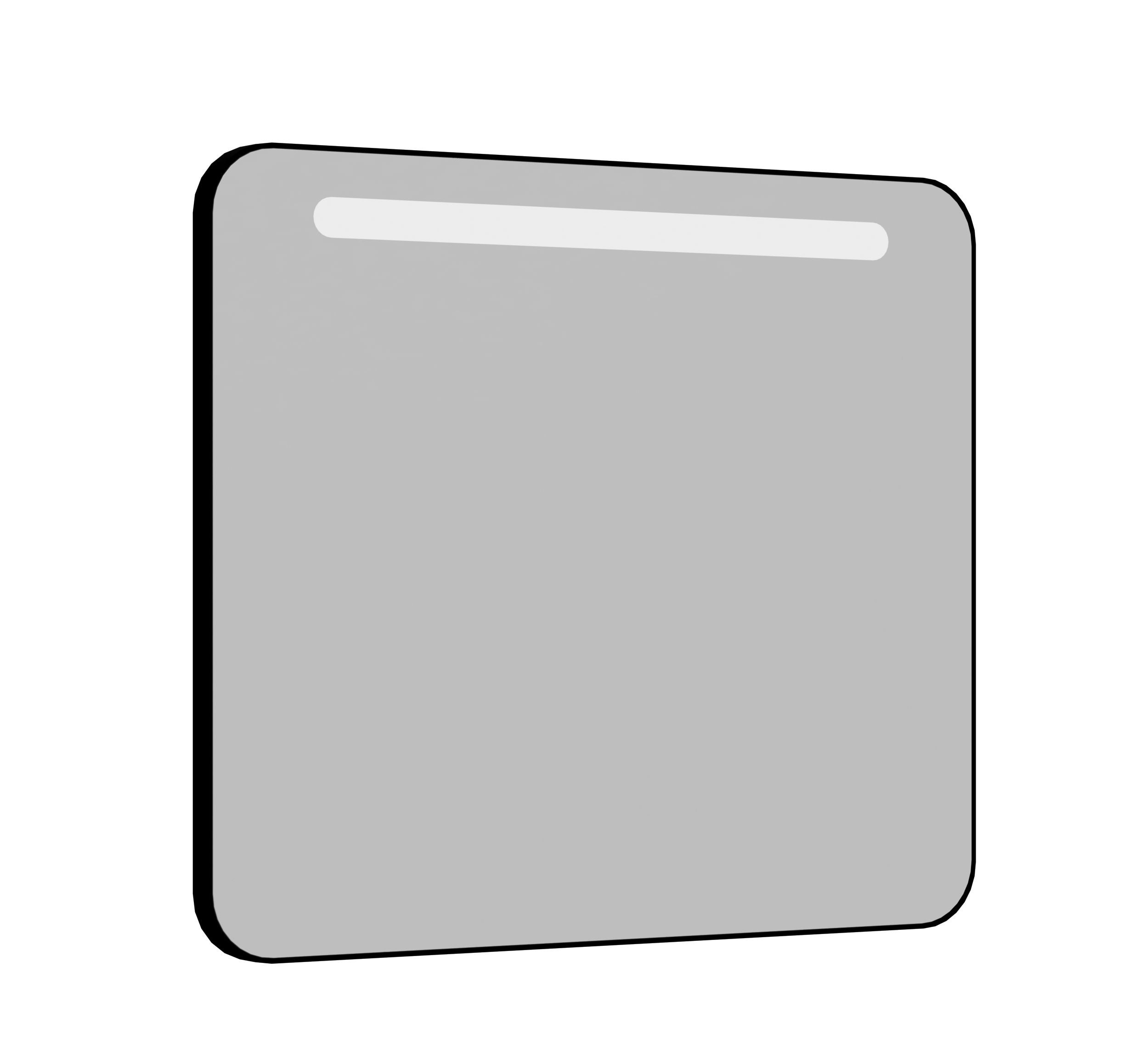 Miroir éclairant RETRO cadre rectangulaire noir mat 80 x 70 x 3 cm ...