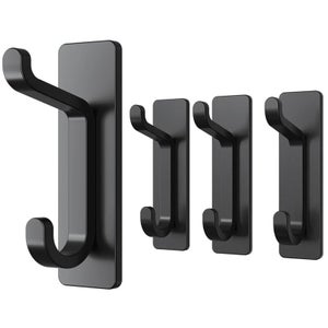 Set da 2 ganci per asciugamani in acciaio inossidabile, nero