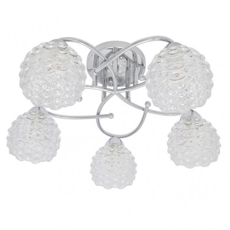 Lampe BAGAN 5 lumières avec abat-jour en verre chromé 23x49x49 Fabrilamp - 3