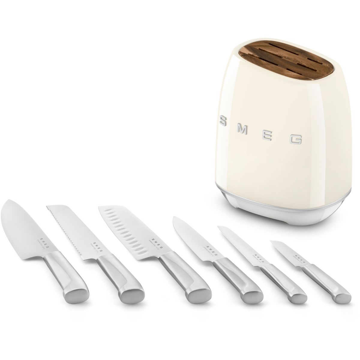 Bloc 6 couteaux vintage crème KBSF02CR Smeg - 5