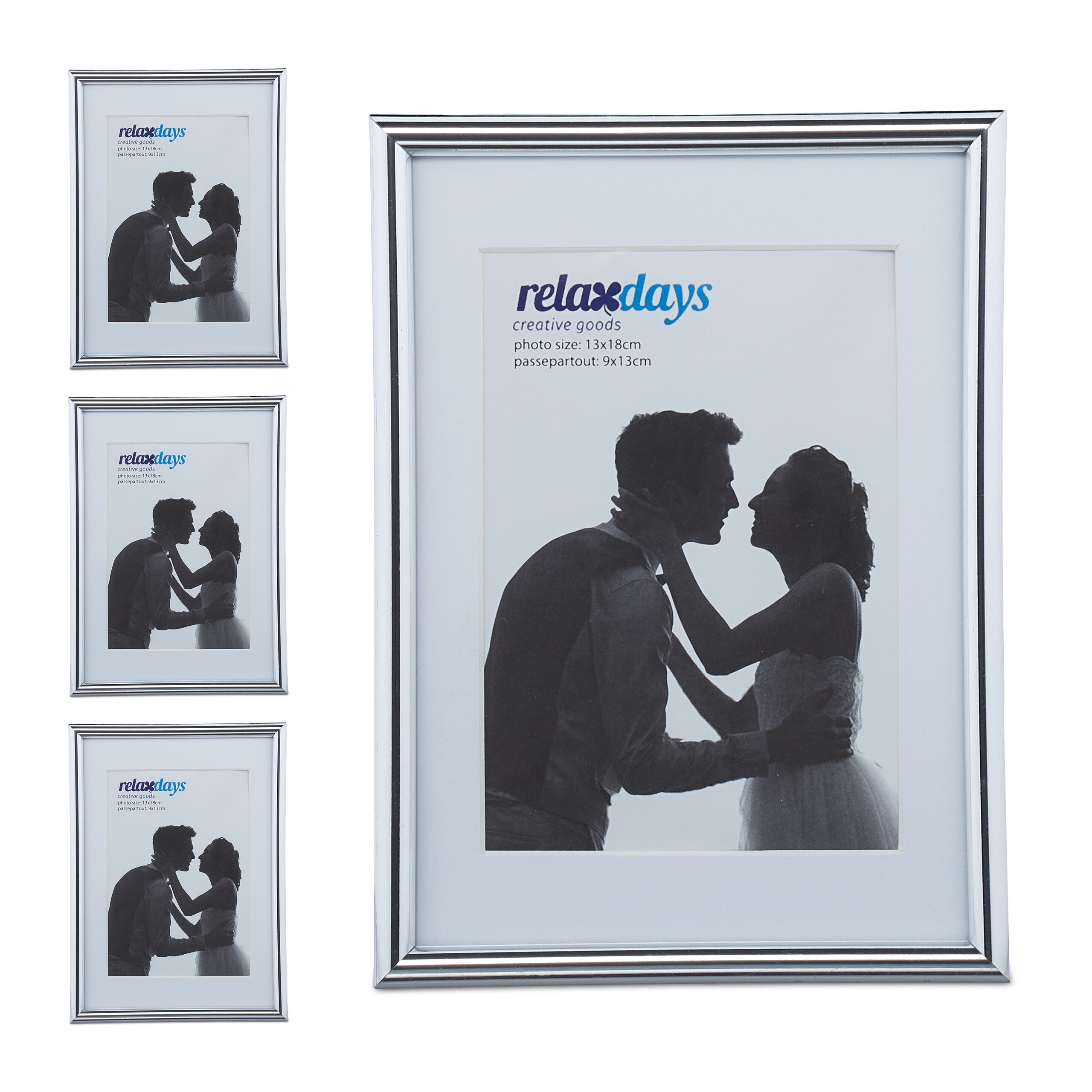 Cadre Photo WALTHER DESIGN Rouge 13x18 Cm Avec Passe-partout 9x13 – Bois Naturel, Fabriqué En Europe