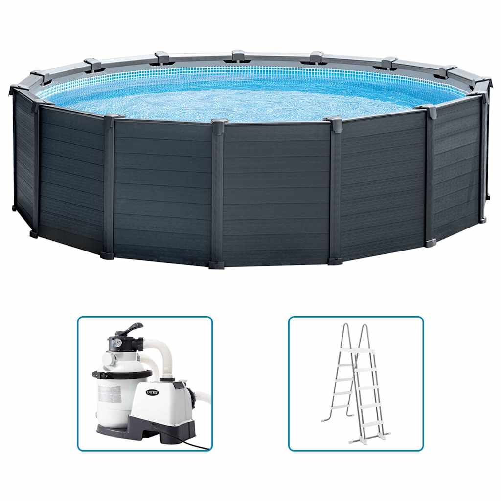 Ensemble de piscine hors sol Graphite Gray Panel 478x124 cm INTEX - 2