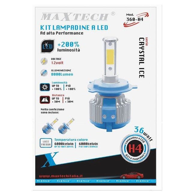 Lampadine LED H4 Per Auto - 36W 8000LM 6000K Bianco, Fascio Alto/Basso - Foto 12