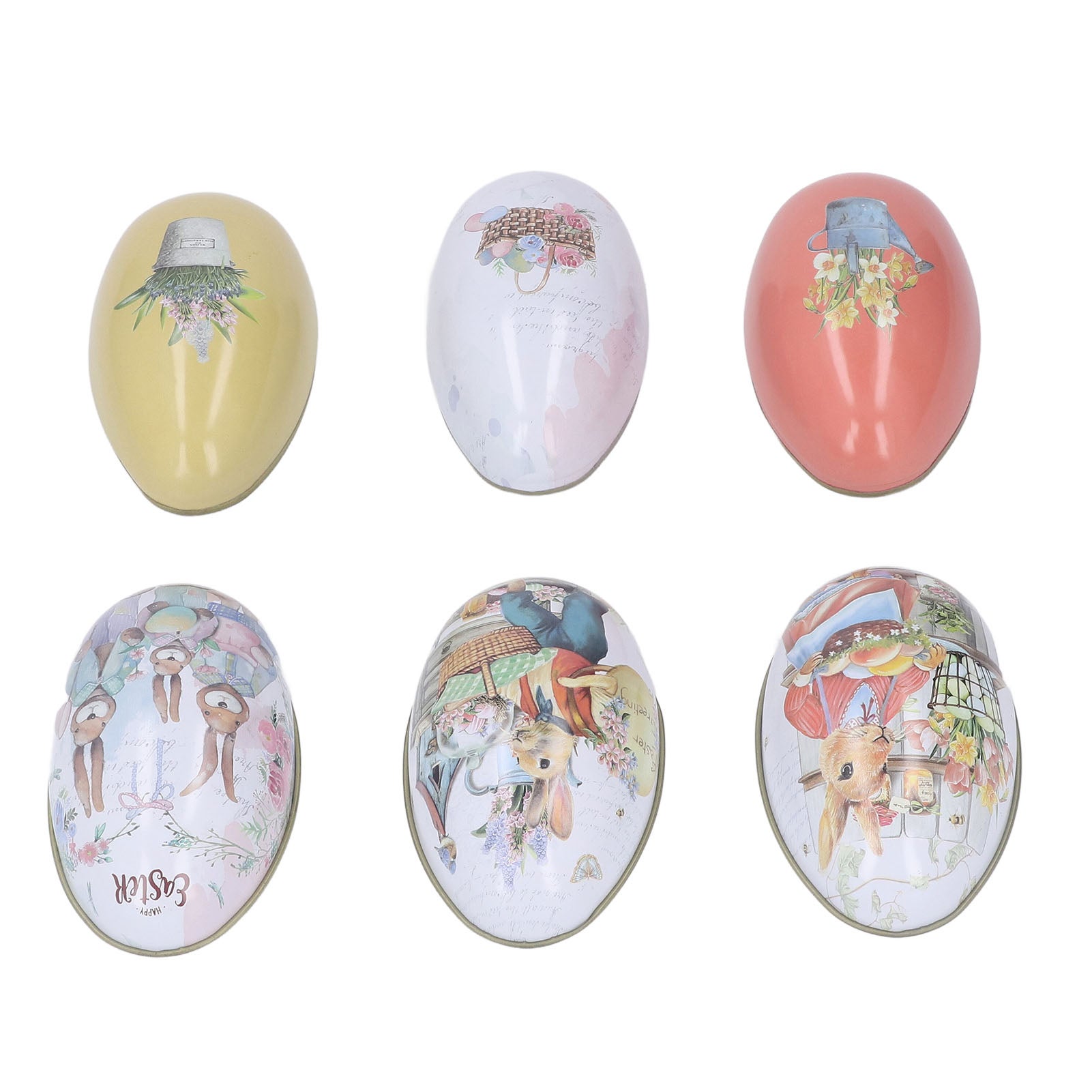 Boîtes en fer en forme d'œuf de Pâques, décoration, bonbons, bijoux - 4