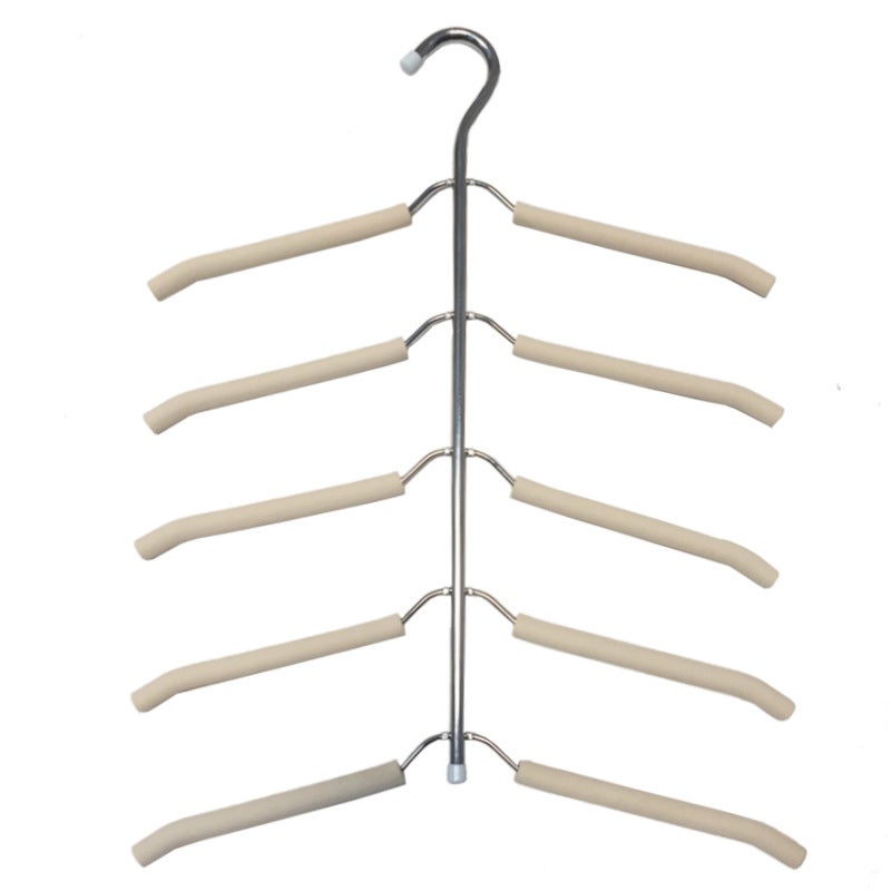 Cintre Pliable Multicouche Avec éponge Antidérapante - Gain De Place Pour Placard - En Acier Inoxydable - 40x40 Cm