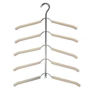 Cintre Pliable Multicouche Antidérapant - Gain De Place Pour Placard & Buanderie - Acier Inoxydable + éponge - 40x40cm