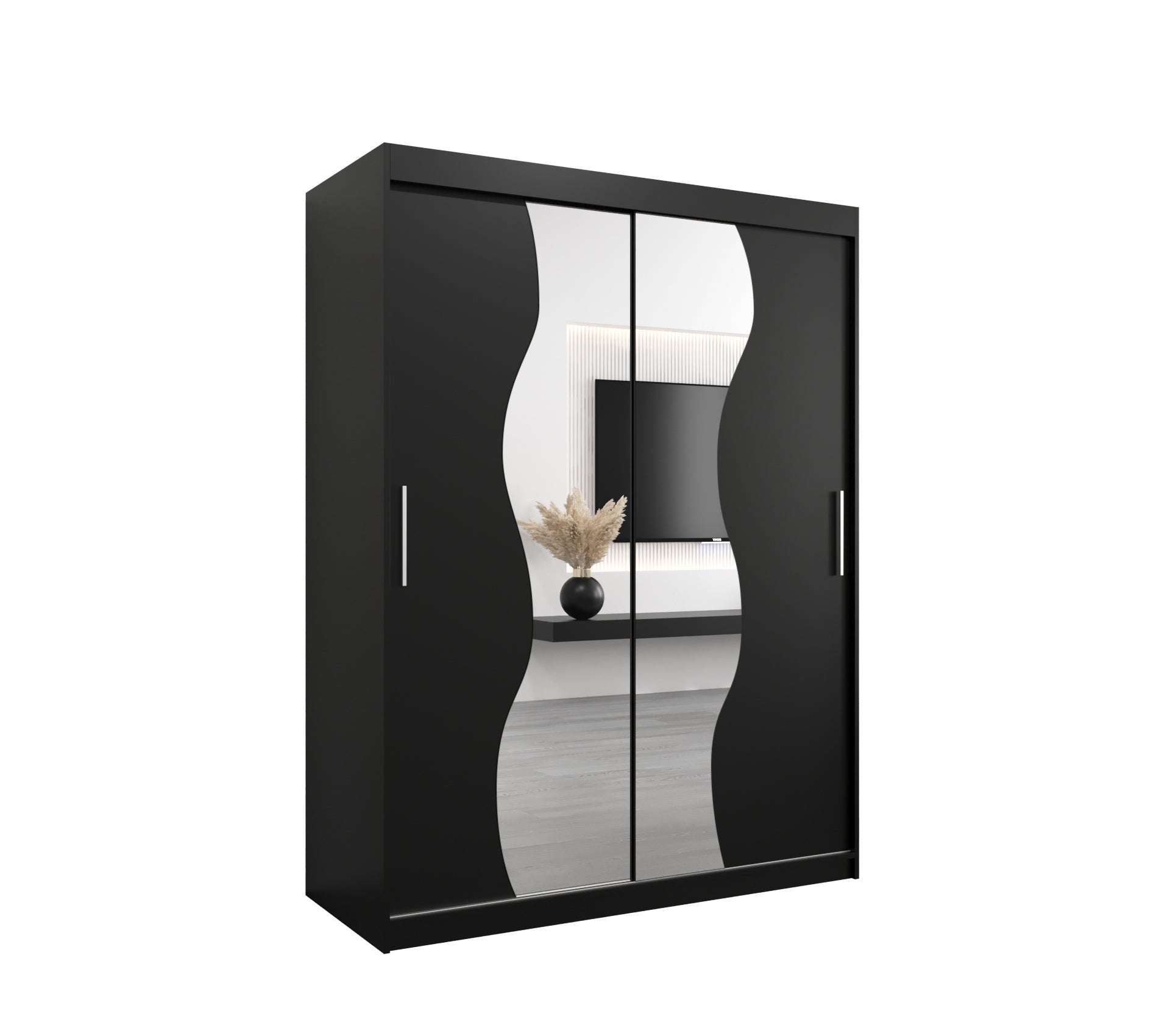Szafa przesuwna garderoba MADRYT 150 x 62 x 200 cm Czarny - Abiks Meble