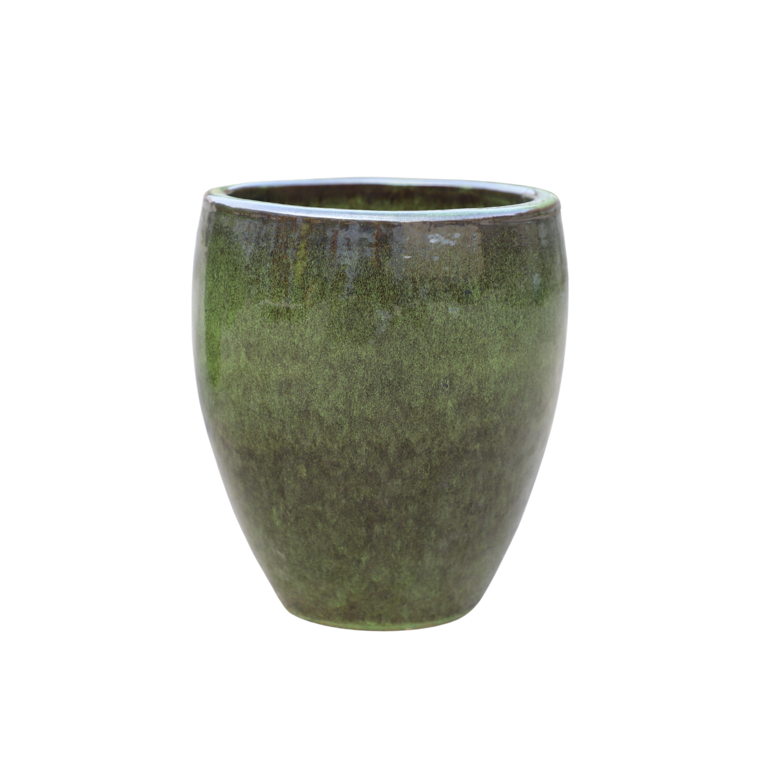 Pot grande taille d'extérieur LAFONTAINE 23x35cm vert tropical, fait main en terre cuite émaillée, résistant au gel - 3