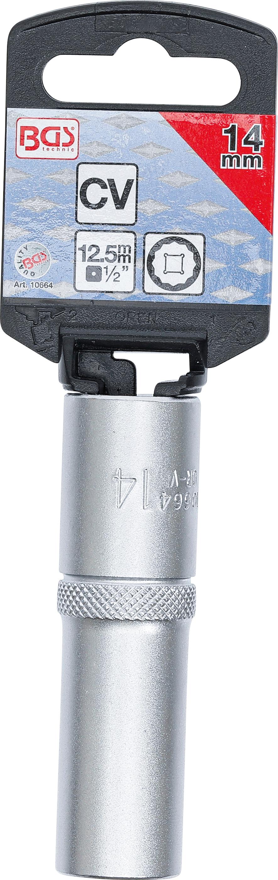 Douille pour clé, douze pans, longue | 12,5 mm (1/2