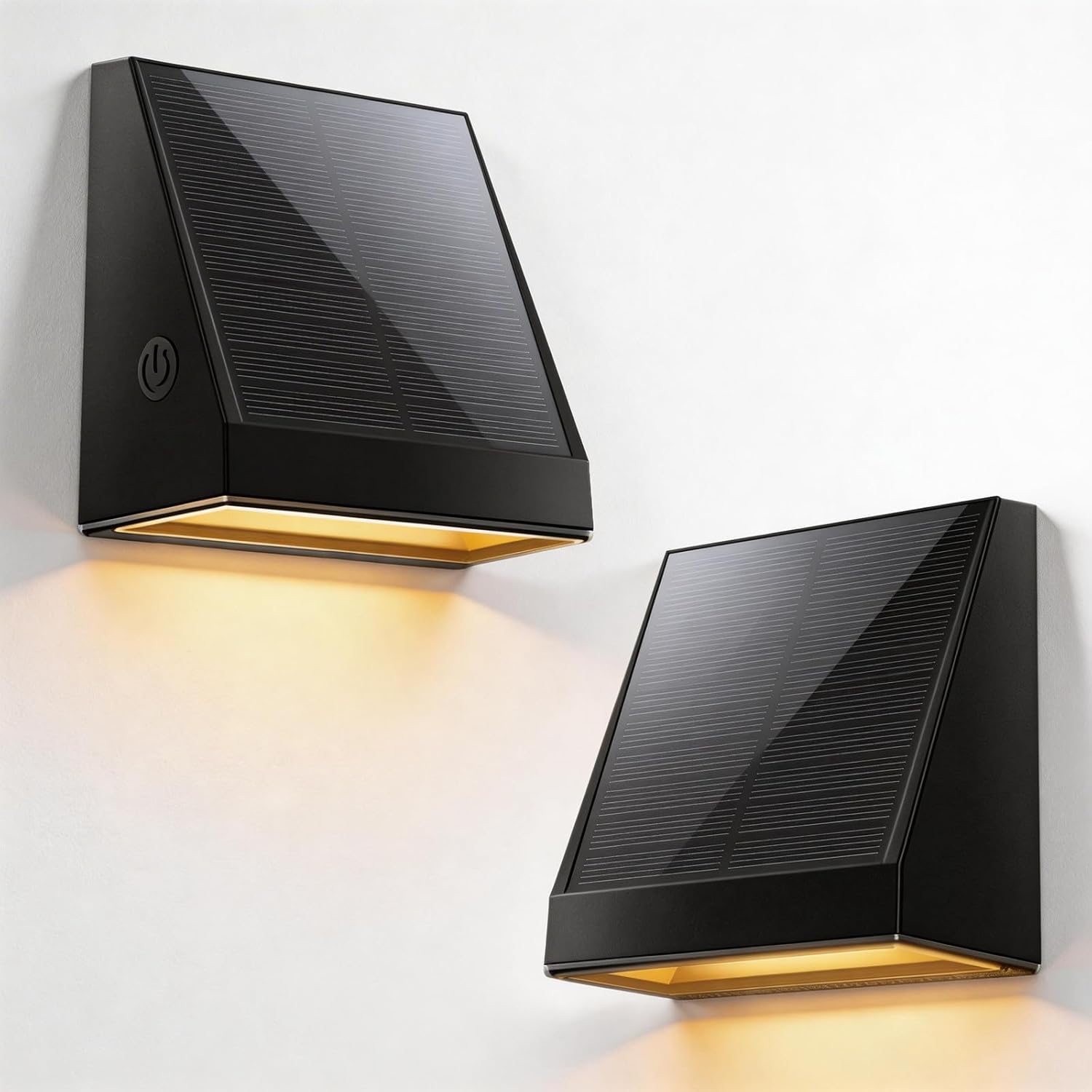 Zestaw 2 zewnętrznych lamp solarnych ściennych, lamp solarnych do skrzynek pocztowych z 2 trybami oświetlenia, klasa wodoodporności IP65, 30-godzi