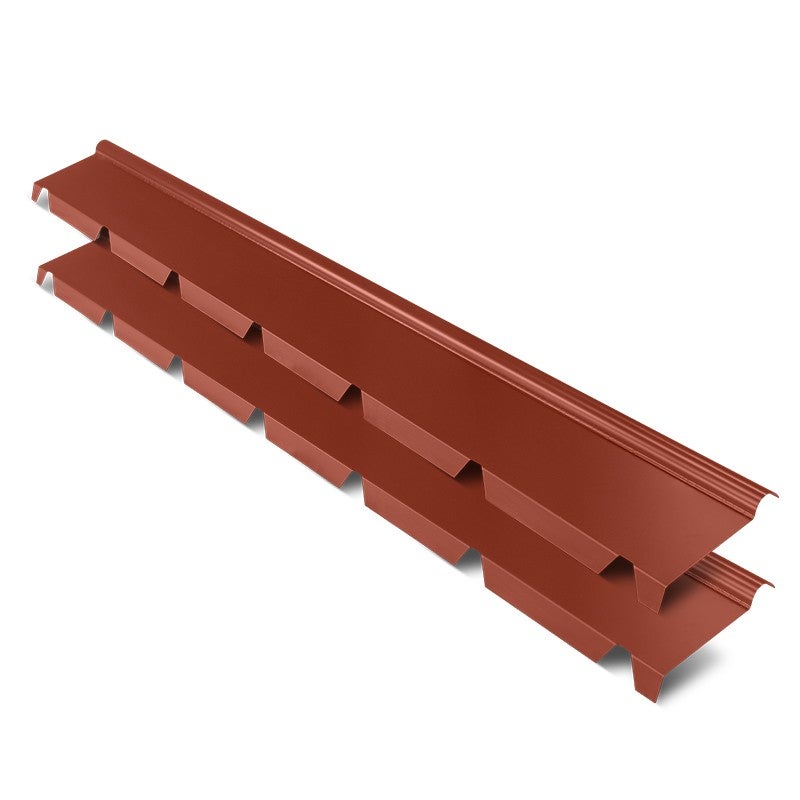 Pack de 2 Demi-faîtière à boudin crantée 2100 mm AXEL Rouge Tuile RAL 8012 - 2