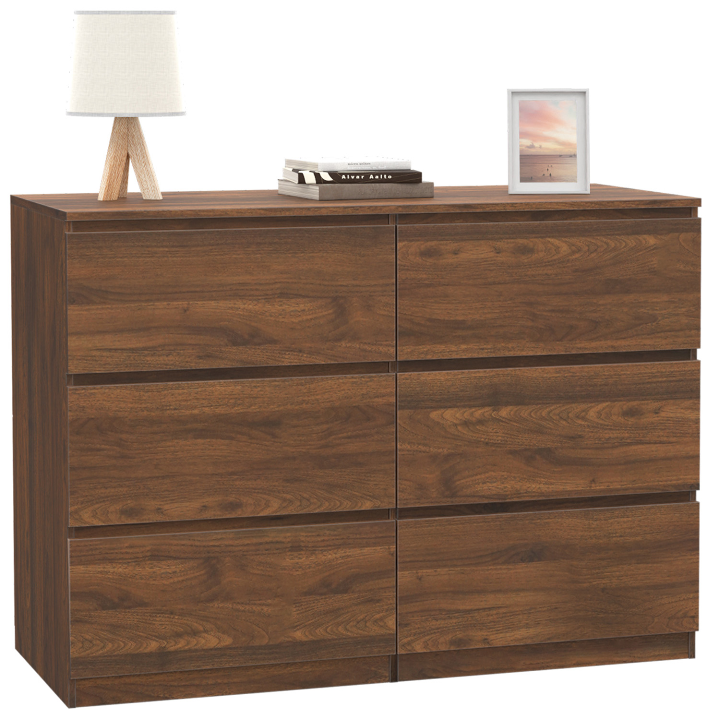 Commode 6 tiroirs TOMI 110 cm effet noyer - 2